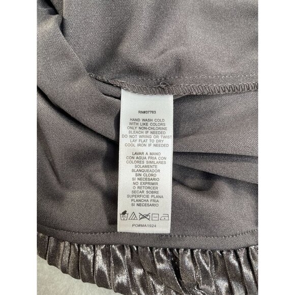 Laundry by Shelli Segal Metallic Crinkle Elastic Waist Blouse Lined Size Medium - Picture 12 of 13